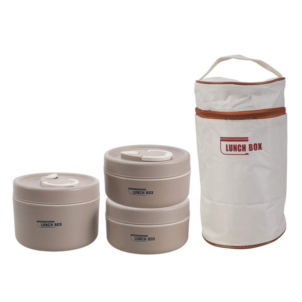 Stackable Bento Lunch Box Set Adult Bento Box for Hot Meals Stainless Steel Insulated Lunch Box Set with Bag