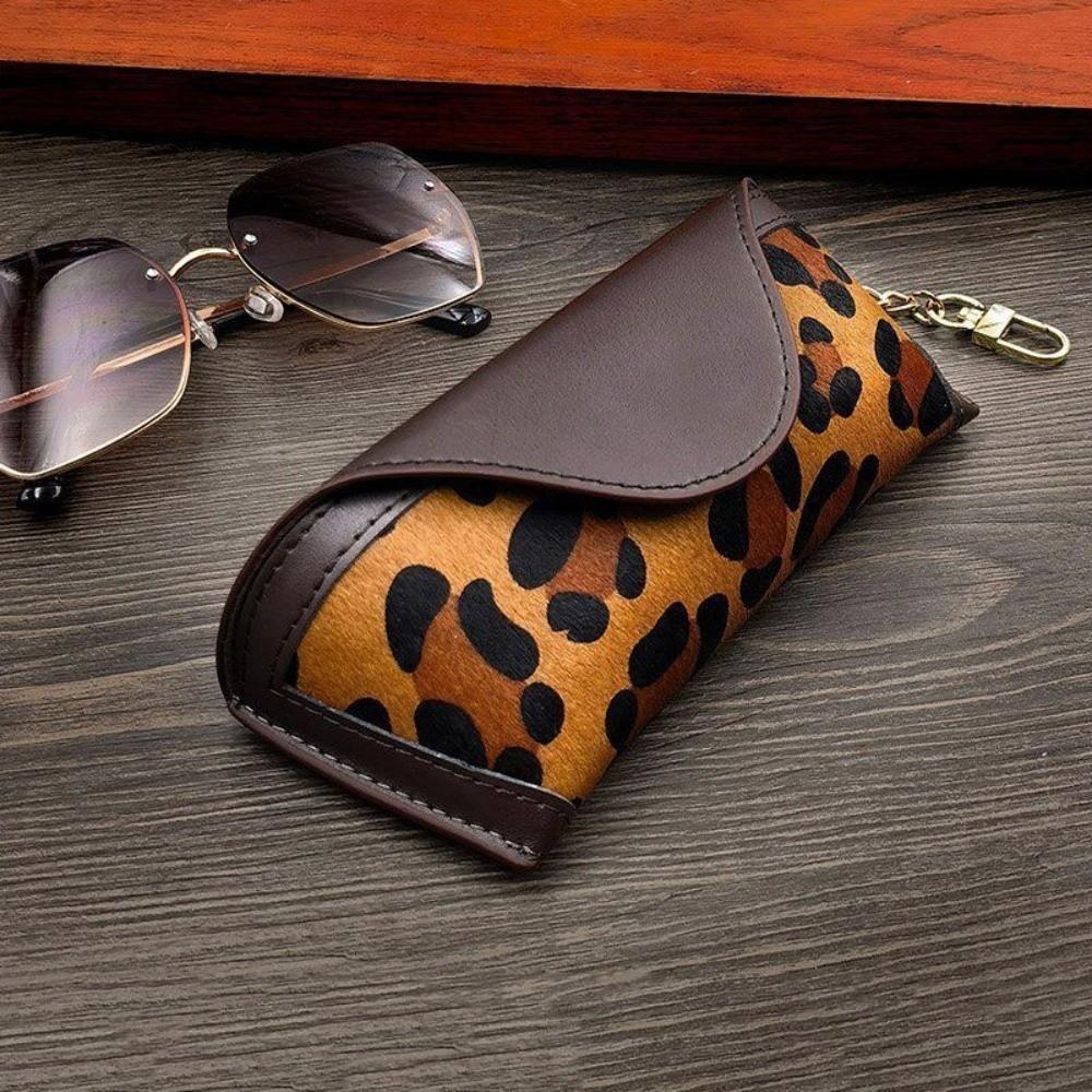 Glasses Clip Pu Leather Glasses Bag Plush Sunglasses Eyeglass Bag Glasses Storage Bag Outdoor