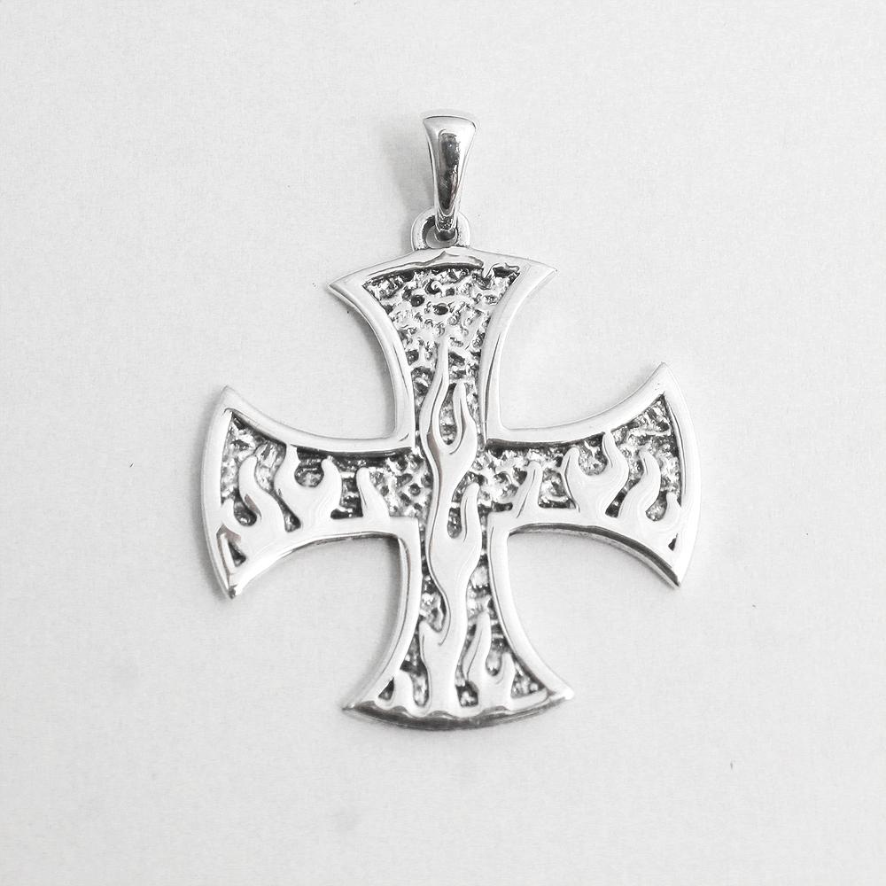 Sterling Silver Maltese Cross Pendant Solid Handmade Jewelry