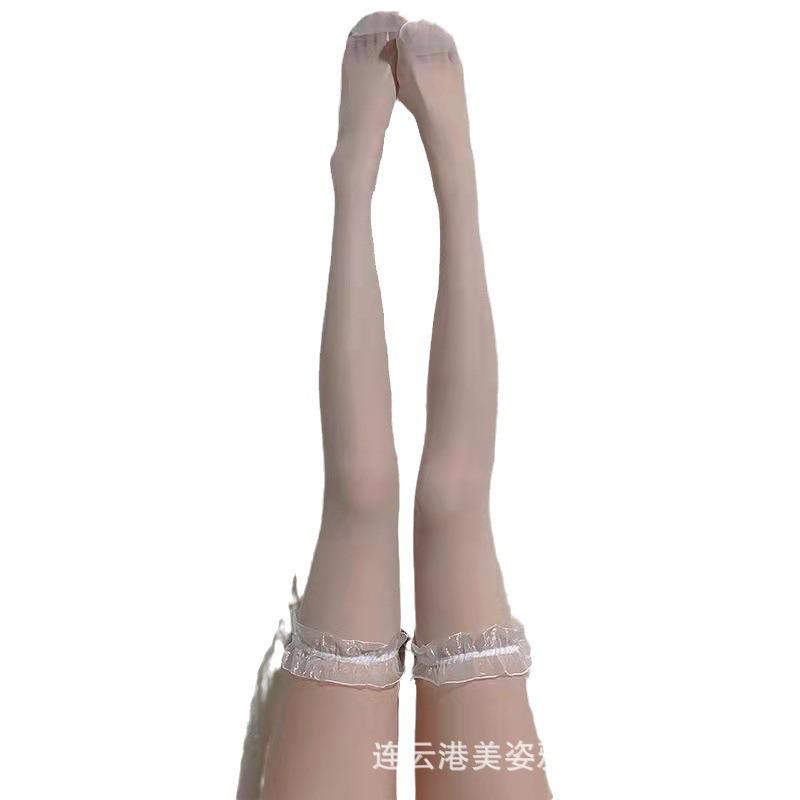 Sexy over the knee lace socks high thigh socks cute pure desire versatile summer fungus edge lace stockings
