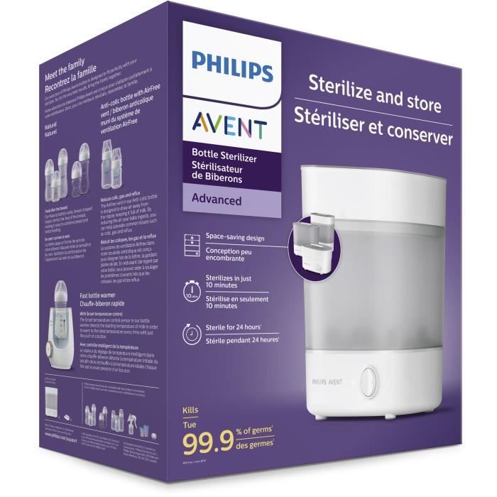 Stérilisateur - PHILIPS AVENT - Vapeur 4 en 1 - Blanc - Stérilise en 6 min - Assure 24h de stérilisation