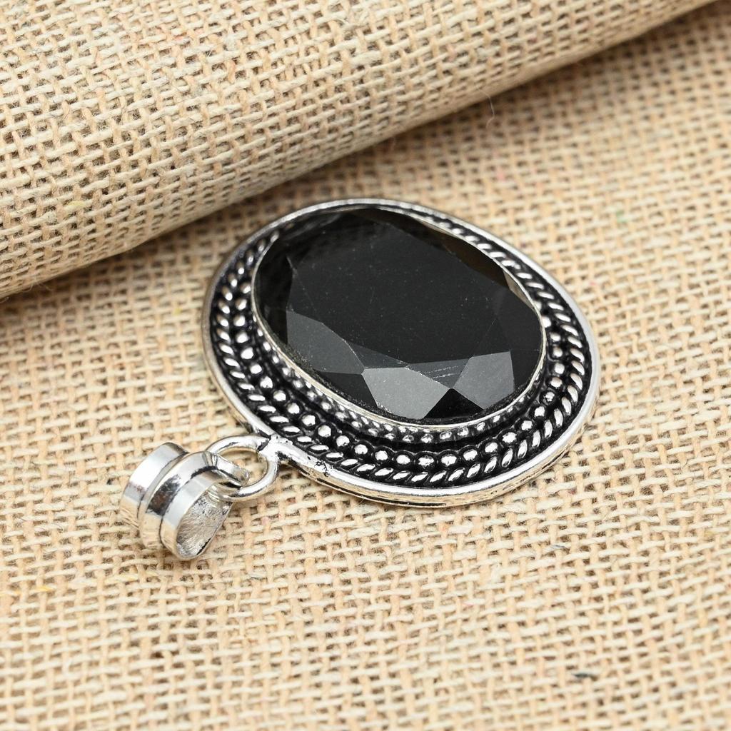 Black Onyx Gemstone 925 Sterling Silver Handmade Designer Jewelry Women Pendant