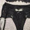 3-Pc Women Lace Sexy Lingerie Straps Bra and Panty Garter Set Underwear Babydoll
