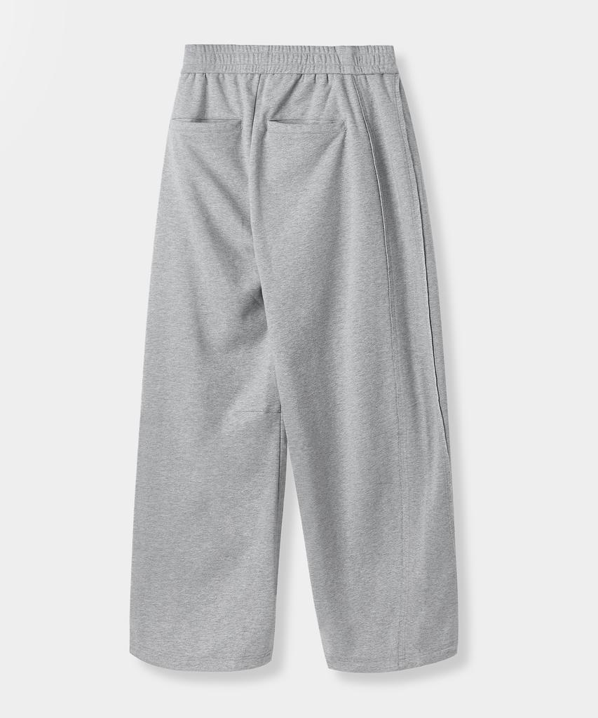 Dimiteulibeullaeg Vlad One-Pleat Curved Cutoff Sweatpants_Melange