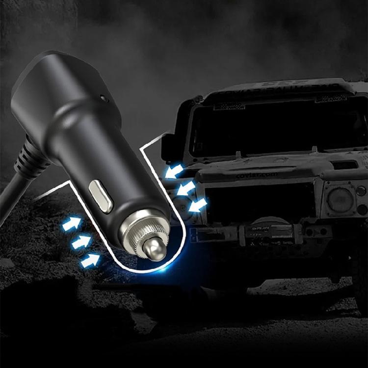 120W Car Cigarettes Lighter Adapter Splitter Multiple Port USB C Charging 3 Socket for Heavy Duty Truck with LED Display