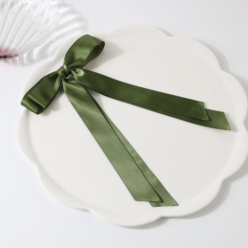 Elegant Bow Ribbon Hair Clip Fashion Simple Solid Satin Clip Hair Pin Spring Retro Headband with Clips Girls Hair Accessories
