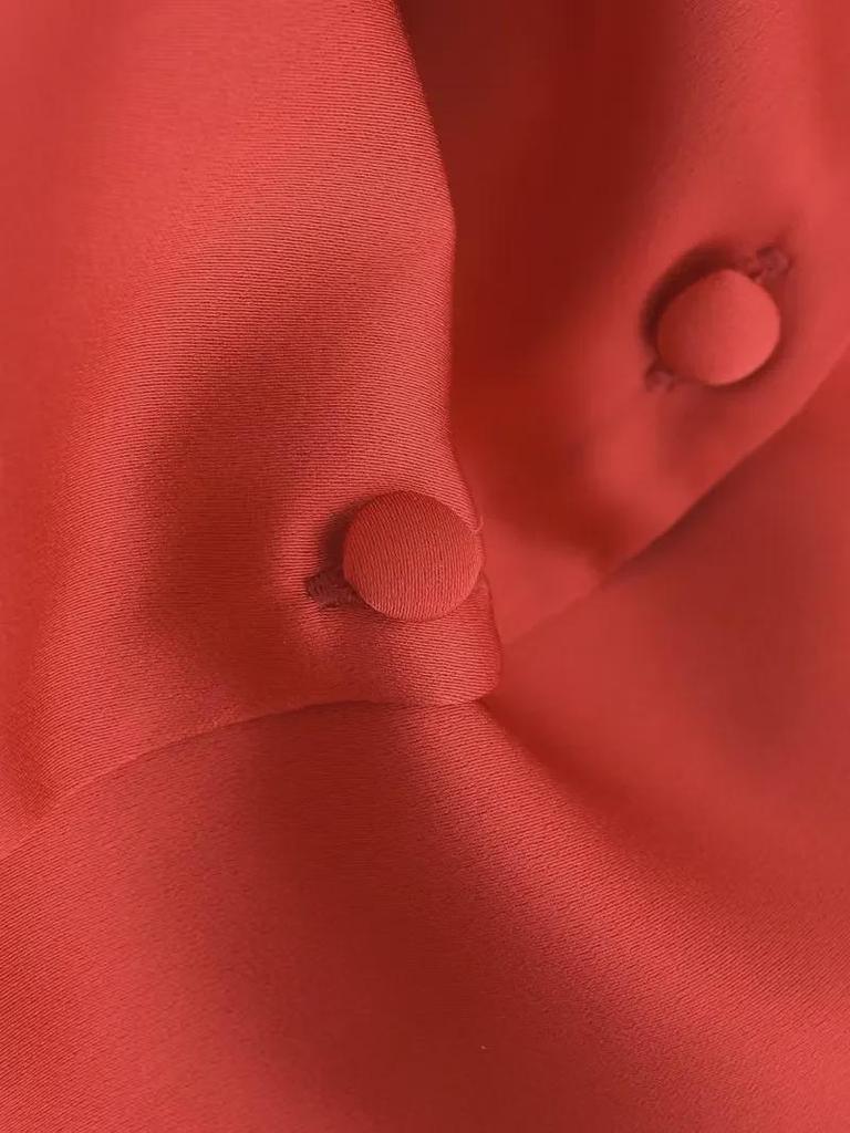 2025 Women's Summer Satin Silk Long-Sleeve Short Shirt - European & American Style