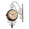 Creative Iron Art Double-Sided Retro Wall Clock for Living Room Decoration