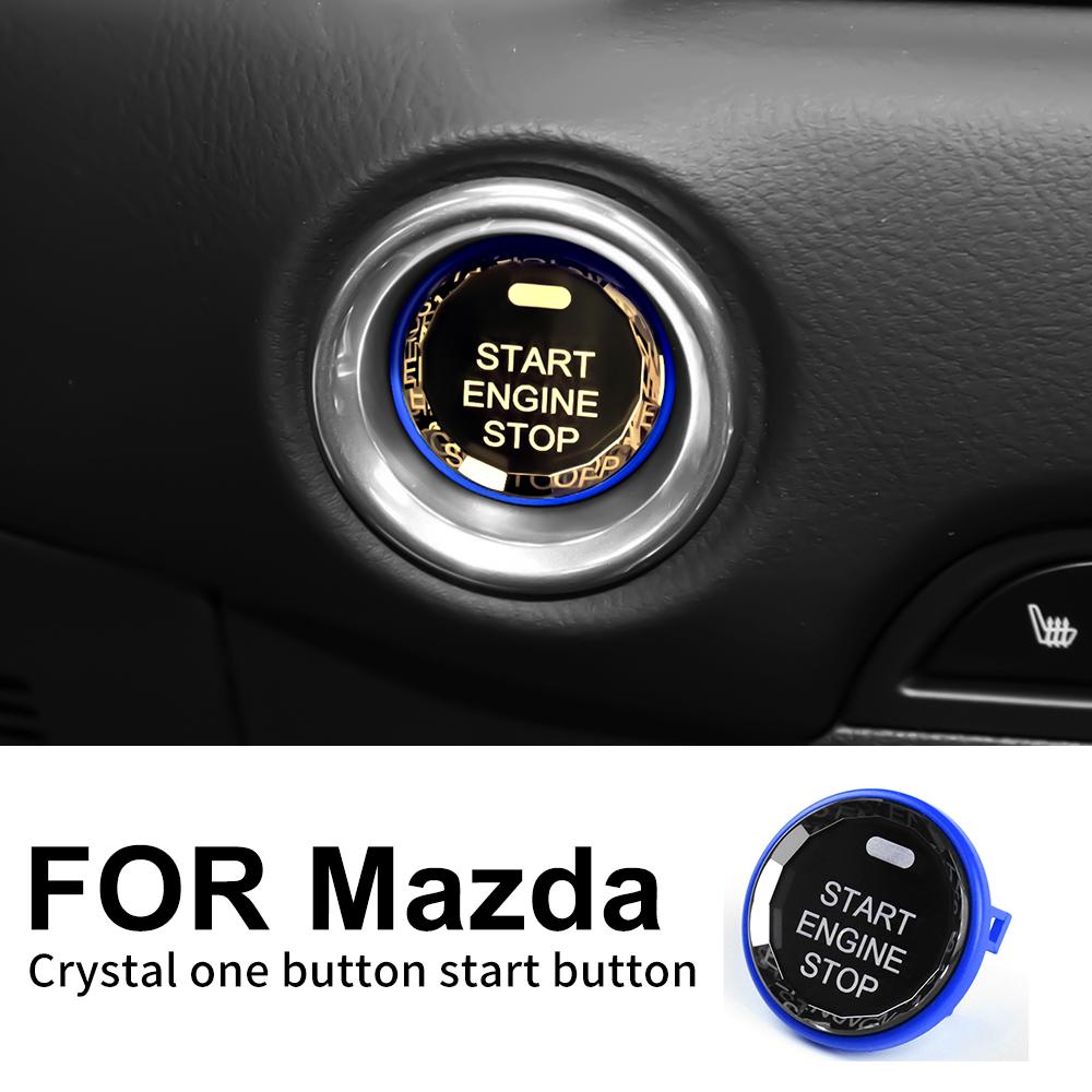 Crystal Engine Start Stop Button Cover For Mazda Anti Scratch Sport Waterproof Style Interior Modification Decor Car Accessories