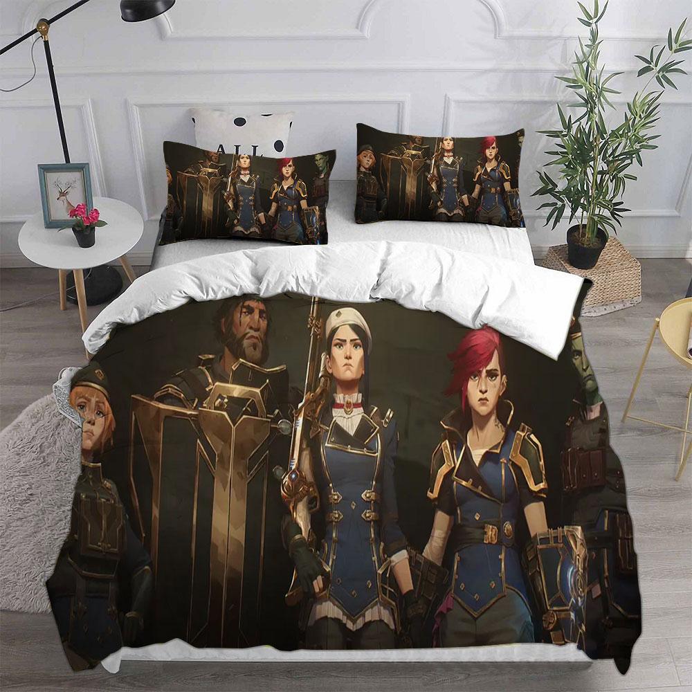 Seturi de lenjerie de pat Arcane Sezonul 2 Plapumă Husă de pat Plapumă Husă de plapumă Față de pernă Seturi 2-3 piese Cadouri pentru adolescenți și copii