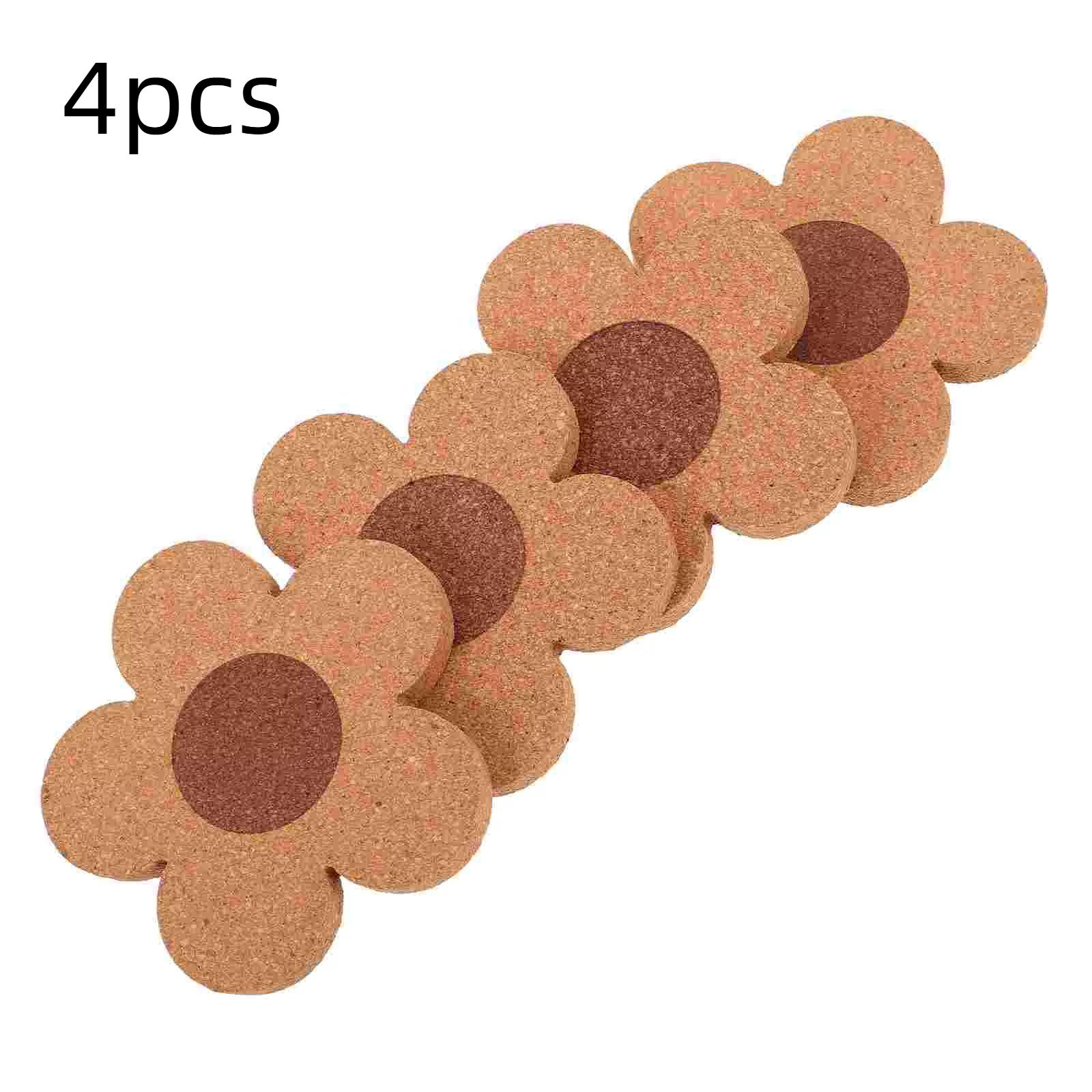 

4Pcs Cork Coasters, Kitchen Heat Insulation Pads For Hot And Slip-resistant Table Mats, Kitchen Supplies, Car Cup Holders M