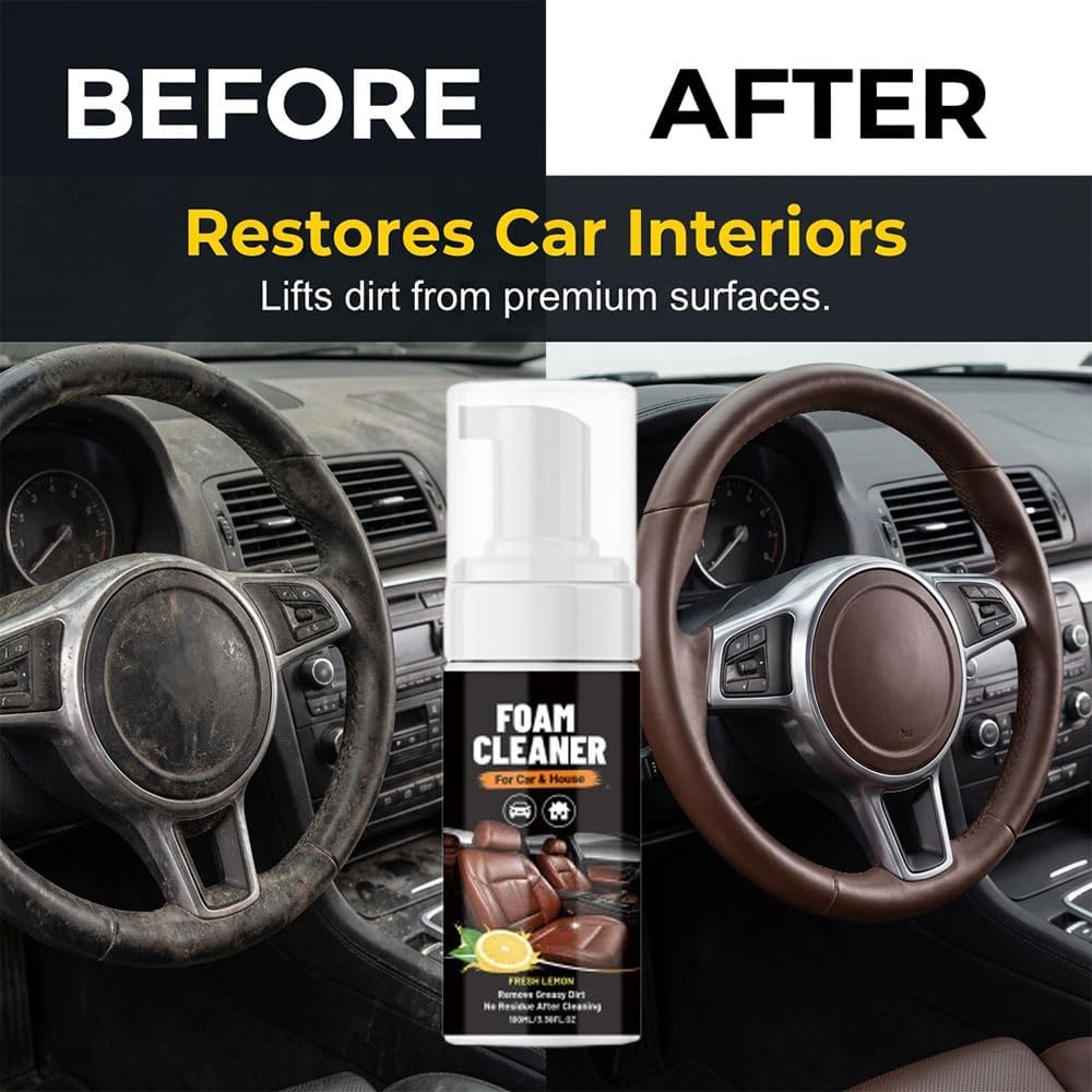 Multi-Enzyme Foam Cleaner,Multipurpose Foam Cleaner Leather Car Seat for Car Interior,All-Purpose Deep Cleaning Foaming Spray Cleaners for Sofa