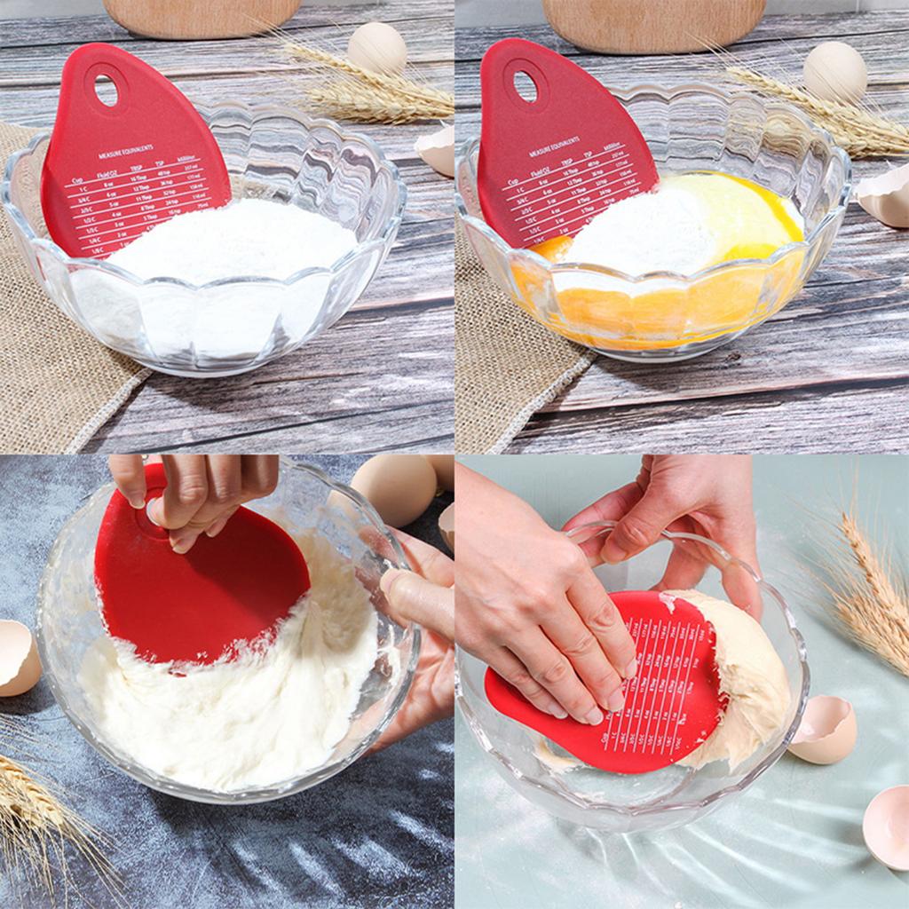 Silicone Scraper With Graduations, Dough Kneading And Cutting Knife, Multi-functional Butter Scraper