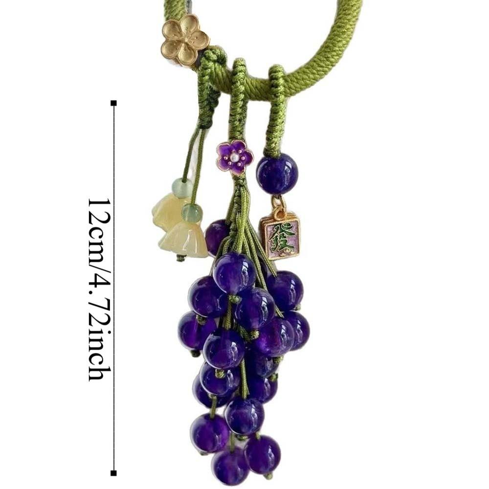 Green Grape Cluster Pendant Zinc Zinc Alloy Gradient Beads Woven Pendant Crystal Grape Phone Chain  Girls