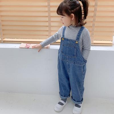 Children's Denim Overalls Spring and Autumn Baby Fashion Casual Jeans