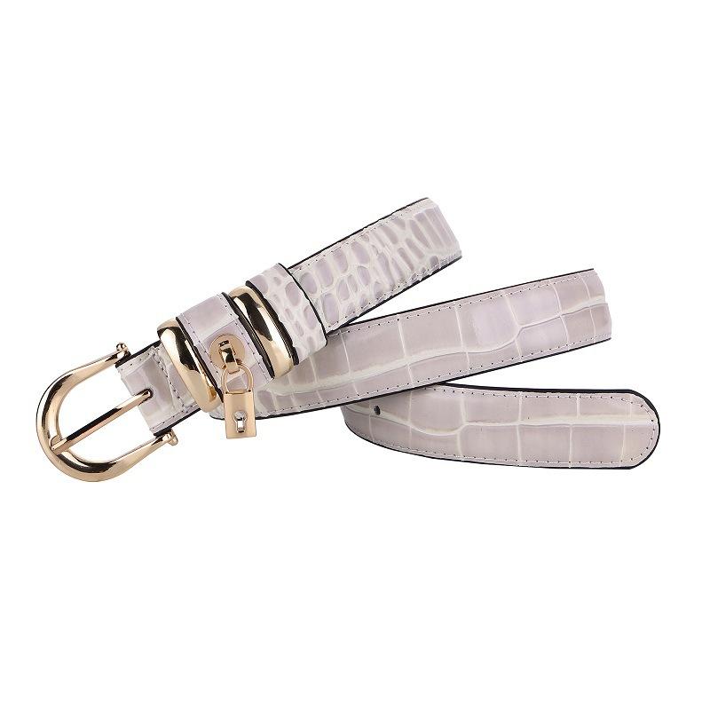 Crocodile Pattern Leather Belt Women's Casual Pin Buckle Genuine Leather Belt Women's All-Match Simple Decoration Pant Belt