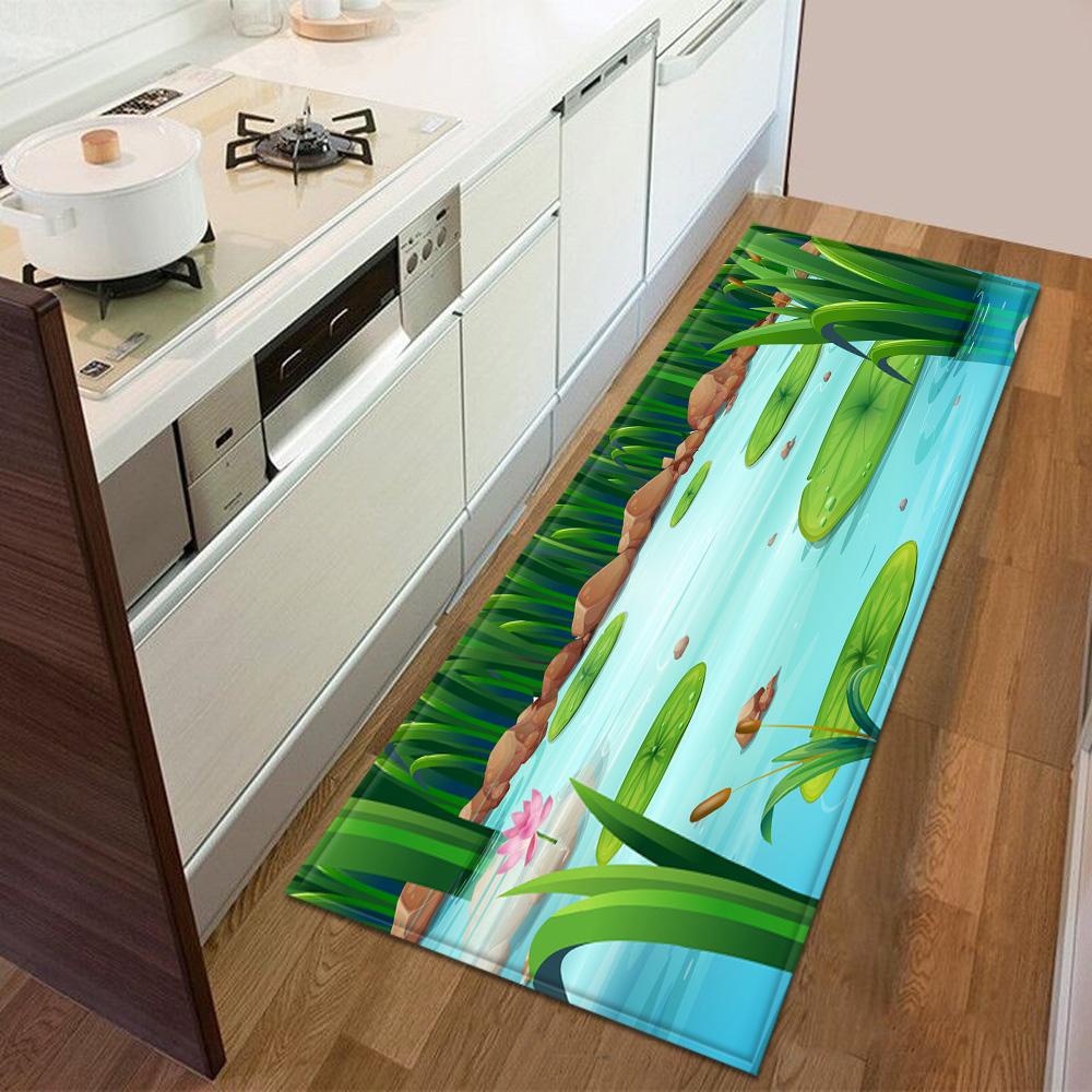 Kitchen floor mat entrance door mat bedroom long carpet corridor bathroom non-slip floor children's carpet