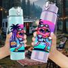 1PC Sunglasses Baseball Axolotl Figure 750ml Color Plastic Water Bottle Leakproof Flip Straw Lid For Sports Office Home Use