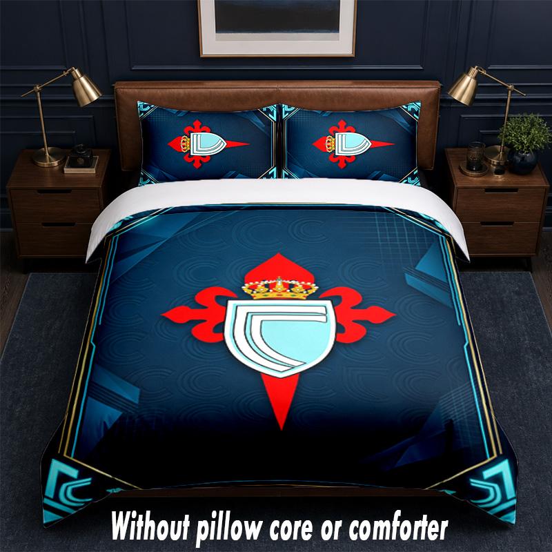 Celta Vigo FC Design Bed Bedding Set 1 Duvet Cover + 2 Pillowcases Soft Breathable Household Bed Linens