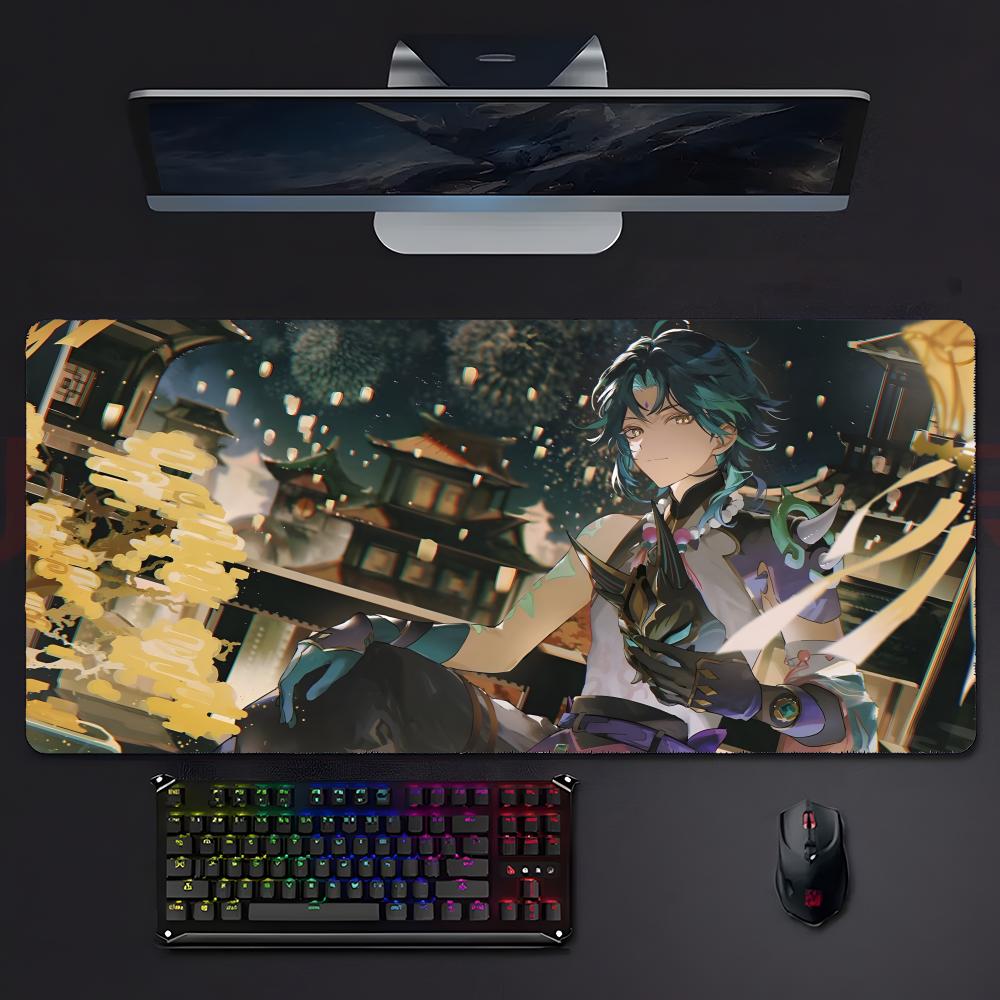 Genshin Impact Cool Xiao Mouse Pad Large Gaming Mousepad With Stitched Edges Thickened Desk Mat Pc