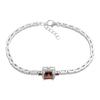 Silver Bracelet with Natural Garnet, Item Weight 8.35 G (2190844)