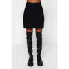 Mini fustă de blugi neagră cu talie înaltă Twoaw23et00285