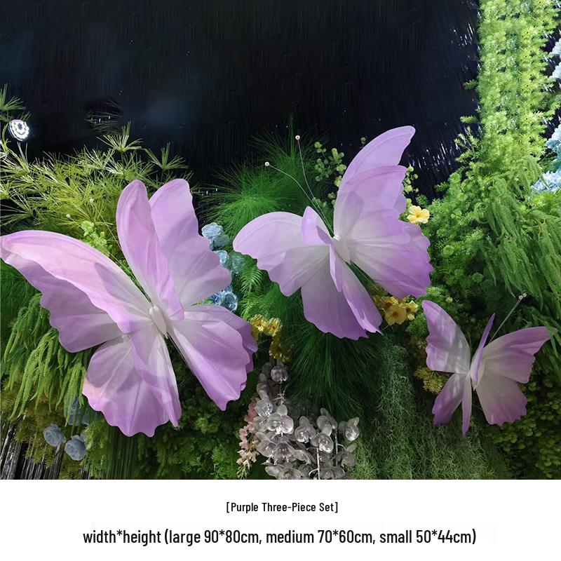 3D Painted Butterfly Wedding Backdrop with Scenery and Props for Photography and Décor