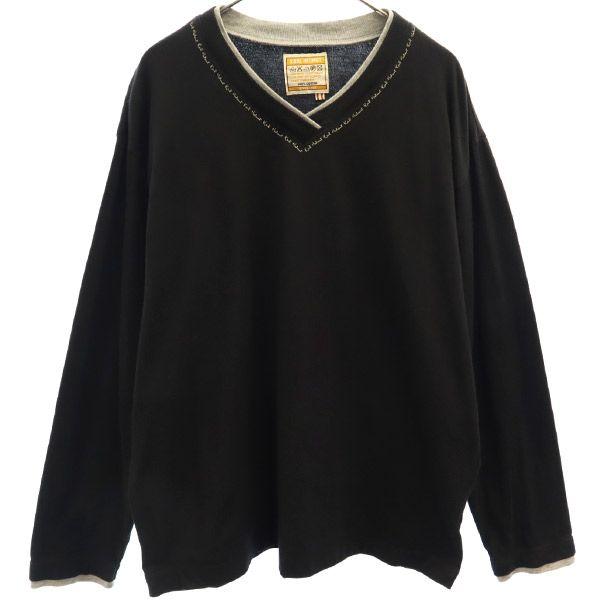

Karl Helmut Long sleeve V neck T-shirt M black Ron T Men s Used