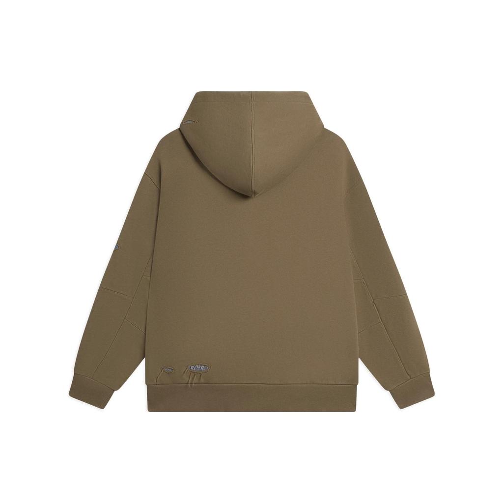 Li Ning Skateboard Series Lettered Hooded Pullover Sweatshirt Unisex sweatshirt Fox-Brown AWDS907-3