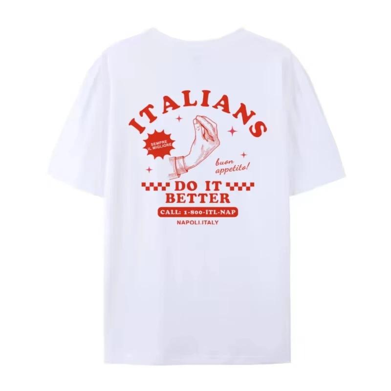 

fun Tshirts with loose vintagestyle prints on the back Italian enthusiast Tshirts cute Italian food shirts Womens tops gift M