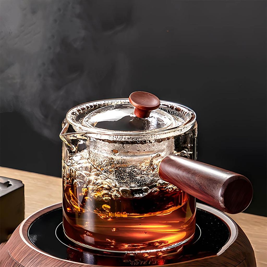 1Pcs Glass Teapot Including Filter Liner Tea Pot Heated Container Good Clear With Handle Kitchen Dining Home Jug Flower Tea
