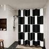 Modern Black Abstract Interwoven Line Art Waterproof Shower Curtain