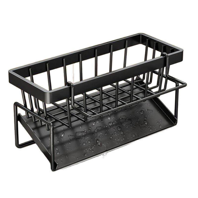 Multi-functional Kitchen Sink Rack: Countertop Storage & Draining Shelf with Faucet Scouring Pad Holder