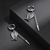 Unique Design Fashion Feather Angel Wings Rivet Tassel Drop Earrings for Men, Hip Hop Rock Stainless Steel Ear Jewelry Gift