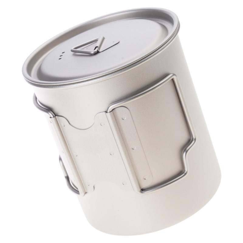 Multipurpose Portable Metal Coffee Cup Outdoor Camping Mug with Foldable Handle and Lid Water Cup Mug Easy To Use