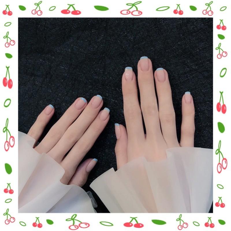 Unique 2020 Chinese Brand Nail Art Stickers With Removable French Fake Nails In Gel Glue And Jelly Double-sided Design