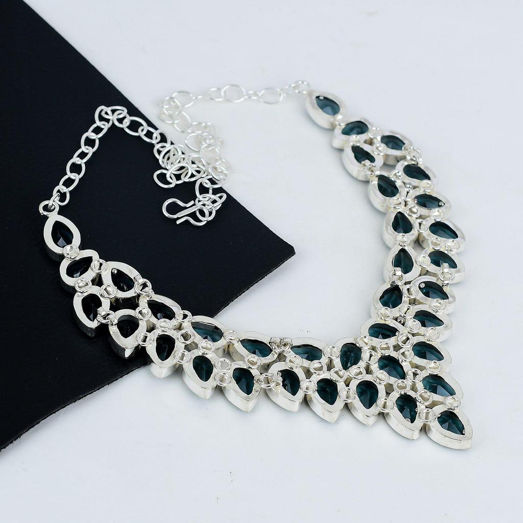 Beautiful indocolite Gemstone Handmade 925 Sterling Silver Necklace, indocolite Silver Necklace For Wife, Unisex Necklace, Birthday Gift For Love