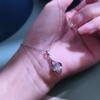 Women's S925 Sterling Silver Four Leaf Clover Necklace Natural Crystal Clavicle Chain Cold Style Jewelry