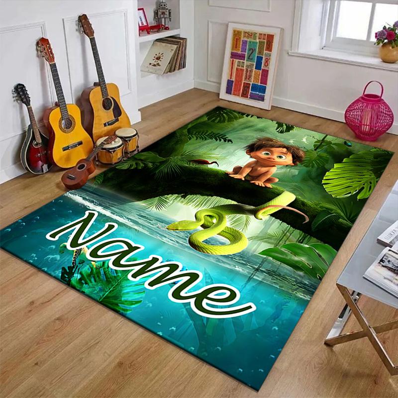 Custom The Good Dinosaur Mat Personalized Name, Polyester Washable Indoor Entryway Rug, Gift for Christmas, Easter, Thanksgiving Day