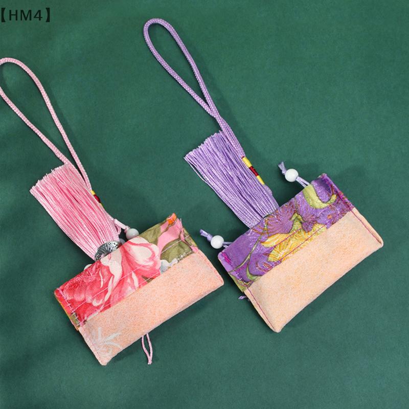 Chinese Style Embroidery Tassel Gift Car Pendant Empty Pouch Lotus Bag Diy Scented Sachet Fragrance Packs