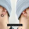 Punk Style 1-8-Piece Stainless Steel Ear Clip Set - Chic Circle Ear Cuffs, No Piercing Needed, Trendy Jewelry Gift