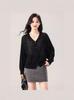 2026 Plus Size Women's Knit Cardigan: Tencel, Hollow Out, Single-Breasted, Solid Color, Korean Style for Spring & Autumn