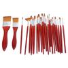 24Pcs Painting Brushes Artist Set Nylon Hair Wood Handle Watercolor Acrylic Oil Art Supplies