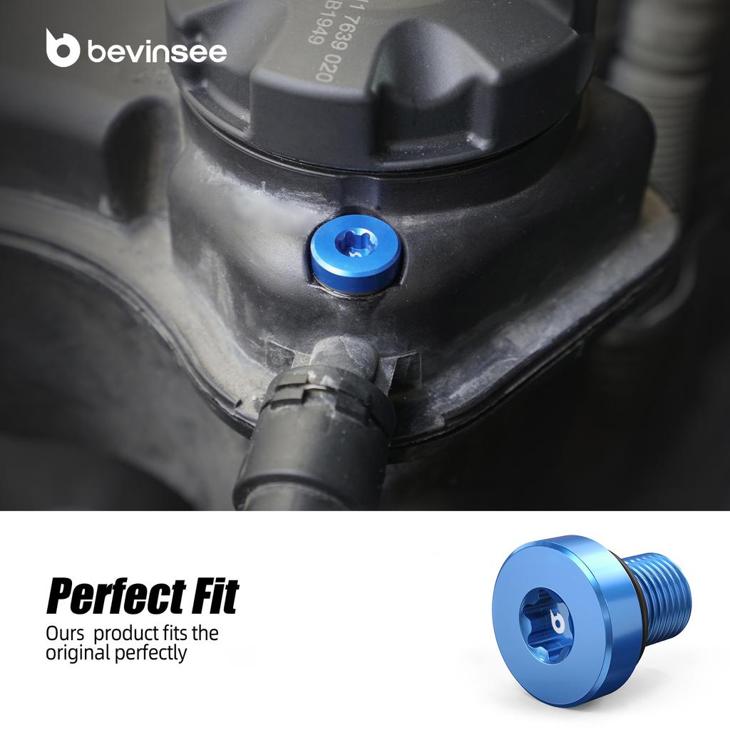 BEVINSEE Coolant Thermostat Housing Bleed Screw for BMW E46 E39 E90 E91 E92 E93 E60 E36 F30 F36 F10 G20 G30 X3 E83 X5 E53 E70 Z4