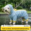 Small Dogs Waterproof Raincoat Four-Legged Rain Jacket Lightweight And Breathable Design Adjustable Straps For Outdoor Rainy Day