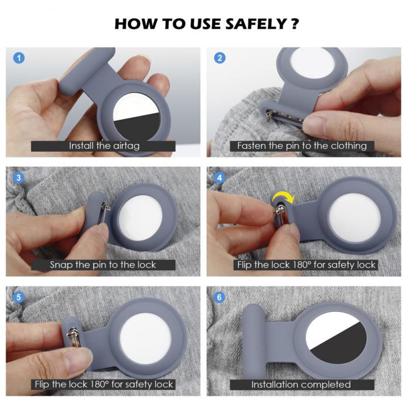 For Apple Airtags Tag Case Silicone Clothes Pin Protective For Airtag Tracker Locator Device Anti-lost