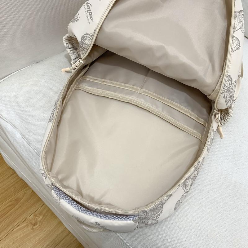 Skolväska Kvinnlig College Student Casual Tryckt Ryggsäck