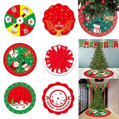 Gelukkig Nieuwjaar Feest Decor Tapijt Vloermat Kerstboomrok Buitenkleed Kerst Vloerbedekking