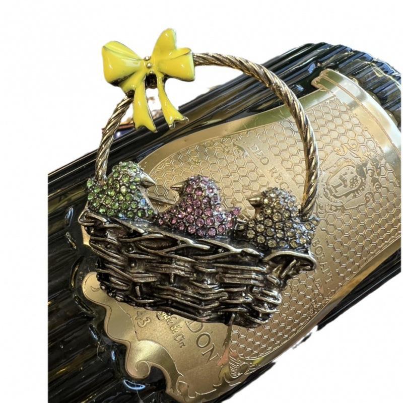 Vintage Versatile Retro Court Style Full Of Diamonds Inlaid With Heavy Industry Design Bird Blue Brooch