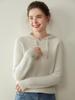 Women's Cashmere Hooded Ribbed Pullover - Autumn/Winter Fashion Knitwear